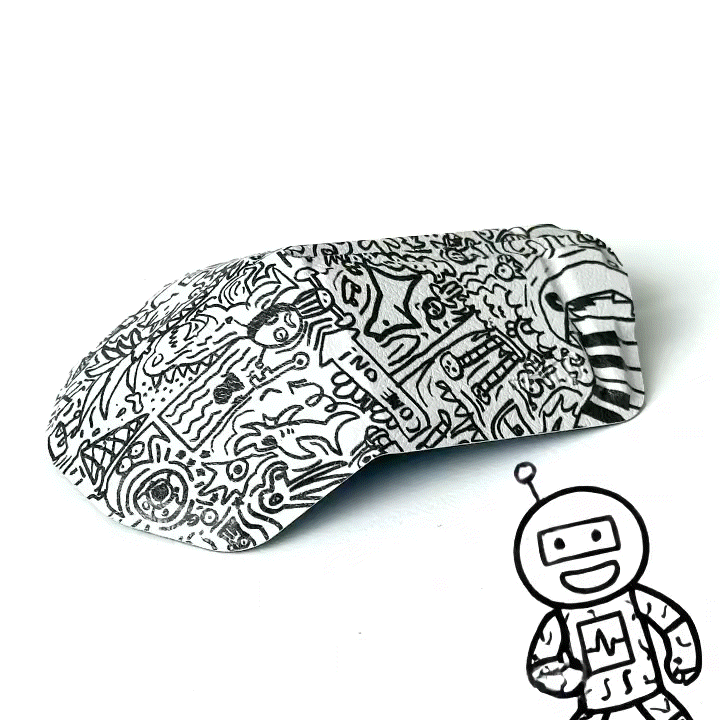 OriMouse Adventures - mouse pieghevole wireless edizione artistica, vista frontale