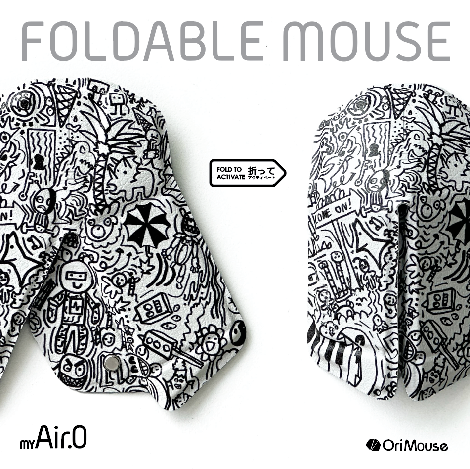 OriMouse Adventures - mouse pieghevole wireless edizione artistica, vista frontale