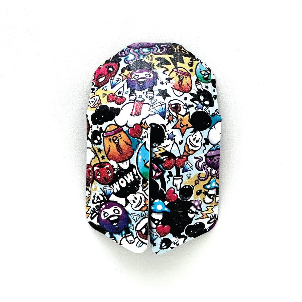 OrigamiMouse Graffiti - mouse pieghevole wireless stampa street art, vista frontale