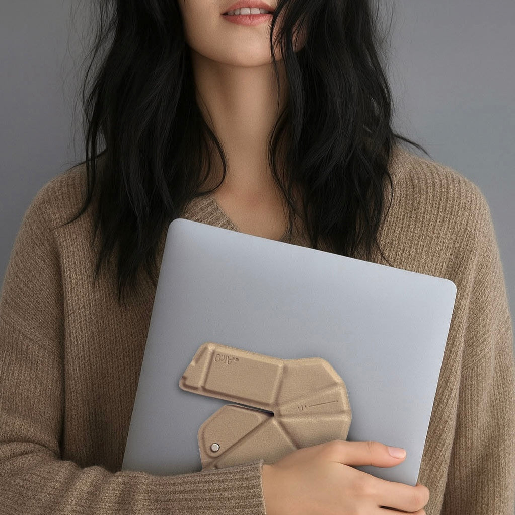 OrigamiMouse The Beige - mouse pieghevole wireless, vista frontale