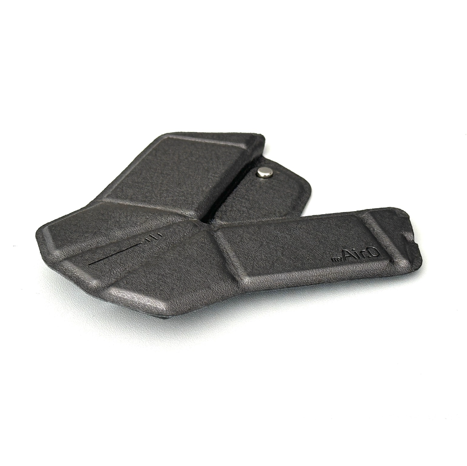 OrigamiMouse Titanium - mouse pieghevole wireless finitura metallica, vista frontale